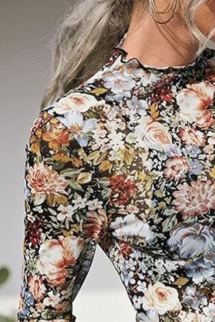 Floral Mesh Layer Top