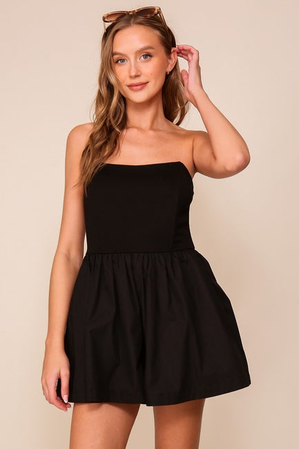 Strapless Fit n Flare Romper
