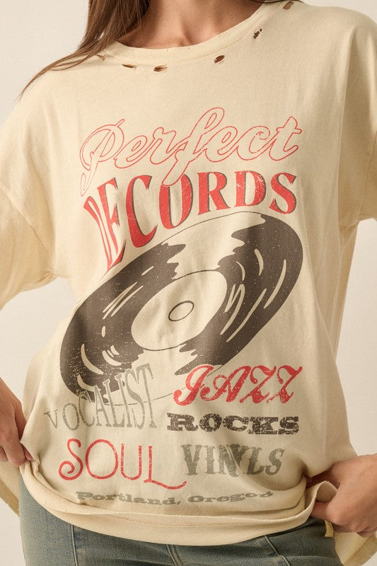 Records Distressed Tee