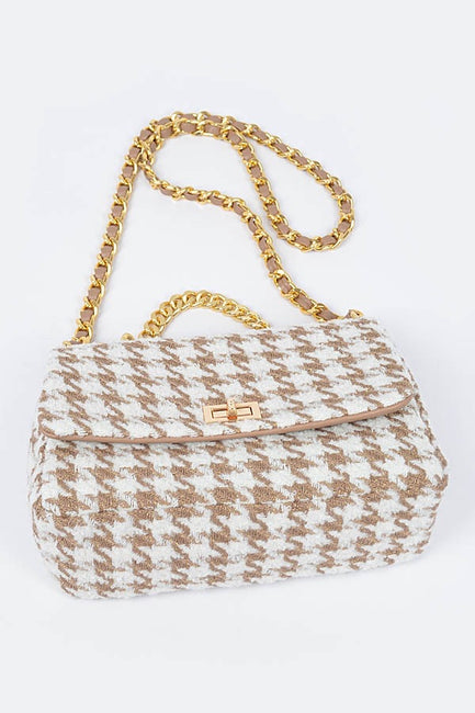 Jules Houndstooth Chain Bag