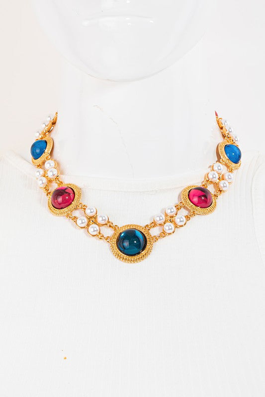 Pearl Bead Statement Necklace